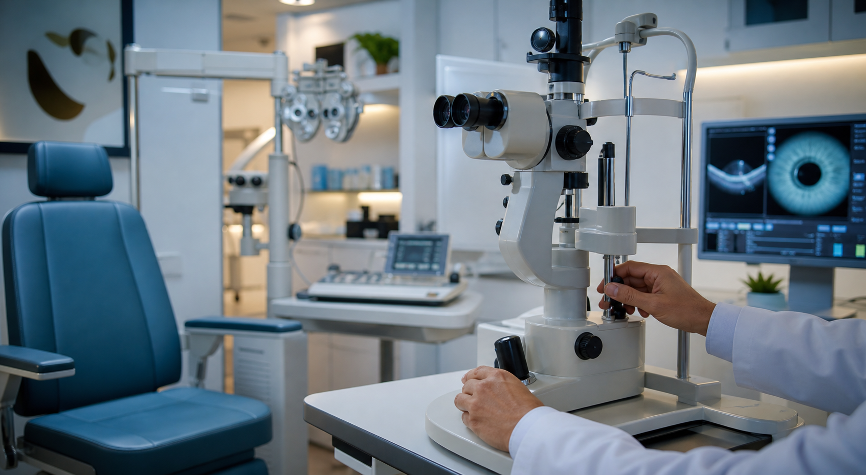 Eye examination with slit lamp